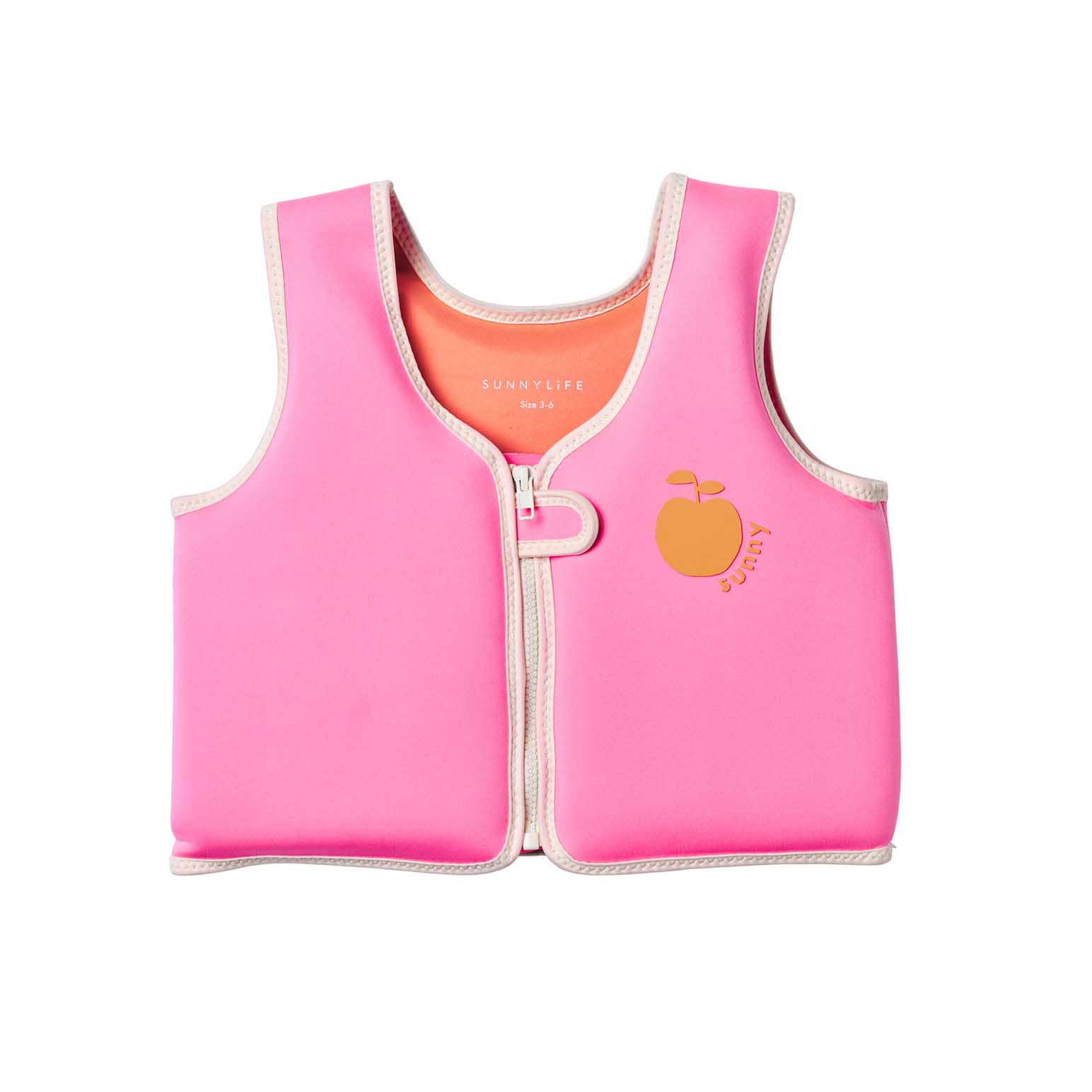 SUNNYLiFE Float Vest 3-6 Poppy The Peach Neon Pink